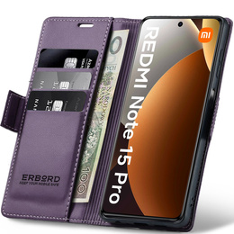 Чохол з клапаном ERBORD Glossy Litchi для Xiaomi Redmi Note 15 Pro 4G