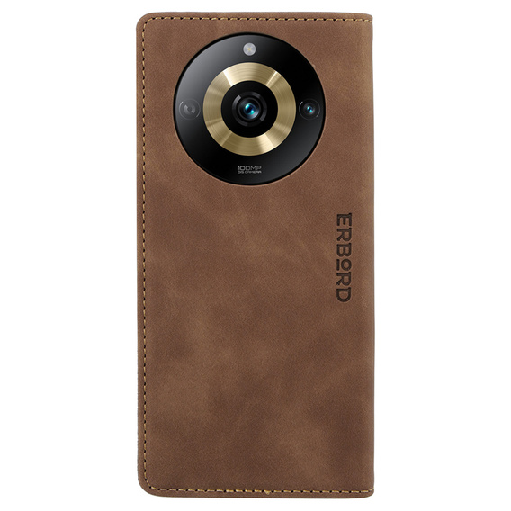 Чохол для Realme 11 Pro 5G / Pro+ 5G, ERBORD Vintage, гаманець з клапаном, коричневий
