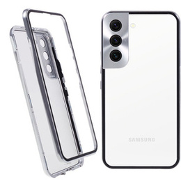 Чохол для Samsung Galaxy S21, Magnetic Dual Glass, сріблястий