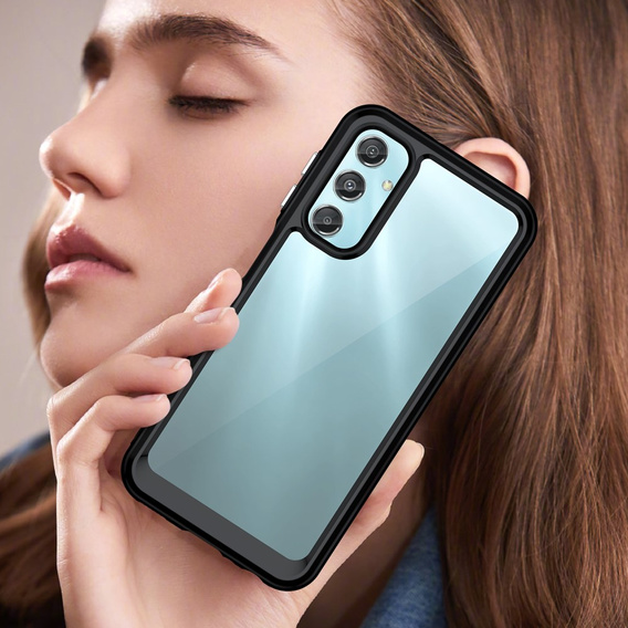 Чехол до Samsung Galaxy A25 5G, Fusion Hybrid, прозрачный / черный + 9H стекло