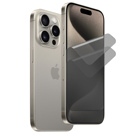 2 x Защитная пленка для iPhone 15 Pro, гидрогель ERBORD Anti-Spy