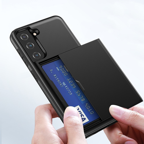 Чехол до Samsung Galaxy S21 FE, Sliding Card Holder, чёрный