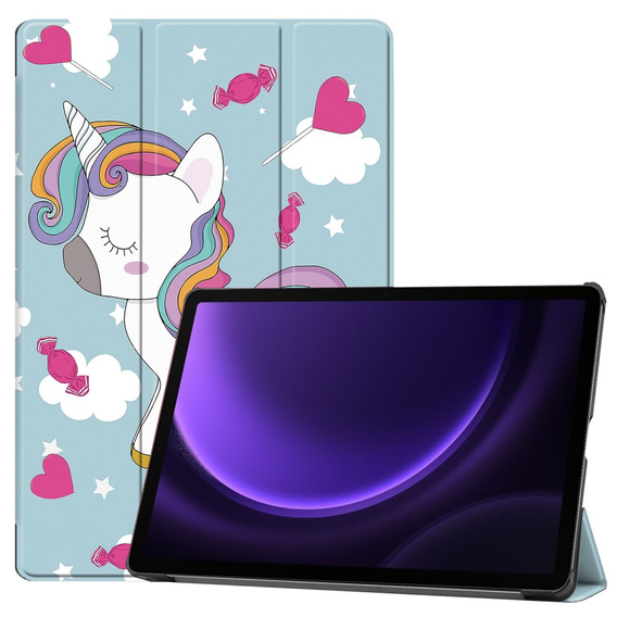Чехол для Samsung Galaxy Tab S10 Lite / S10 FE / S9 FE, с откидной крышкой, unicorn