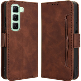 Футляр з клапаном для Infinix Hot 50 4G, Card Slot, коричневий