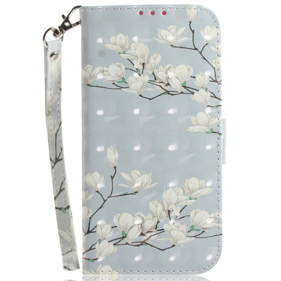 Чохол-книжка для Samsung Galaxy A14 4G/5G, Wallet, flowers magnolia, білий