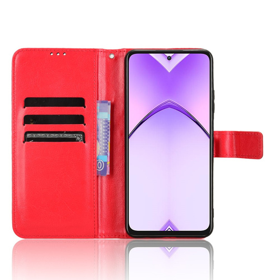 Футляр з клапаном для Oppo A80, Crazy Horse Wallet, червоний