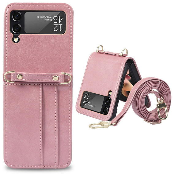 Чохол Leather Card Slots для Samsung Galaxy Z Flip3 5g, Pink