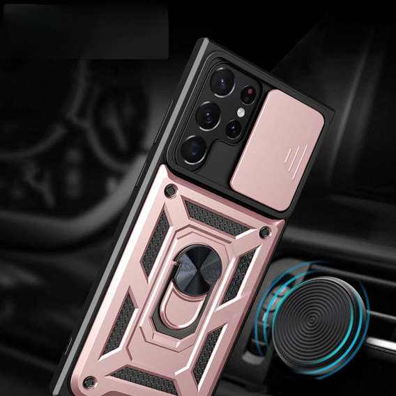 Чохол NOX Camera Slide Samsung Galaxy S23 Ultra, CamShield Slide, рожевий rose gold