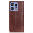 Чохол-фліп для Motorola Edge 50 Pro, Split Leather, коричневий