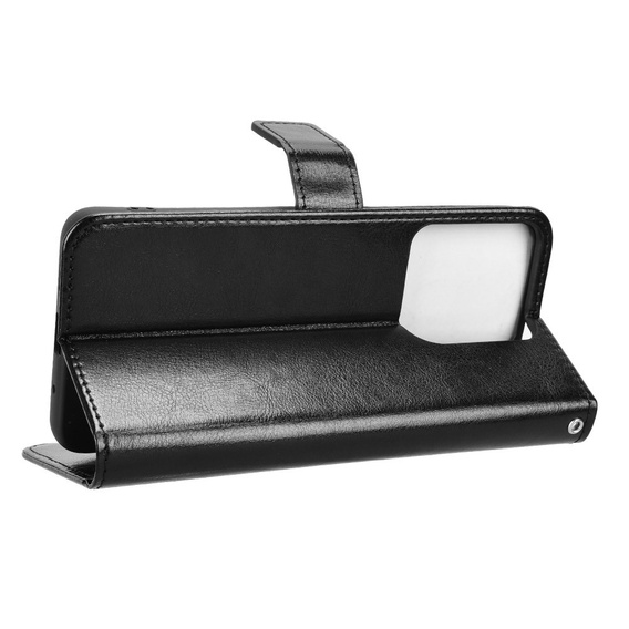 Футляр з клапаном для Motorola Moto G15 / Motorola Moto G15 Power, Crazy Horse Wallet, чорний