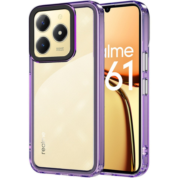 Чехол до Realme C61, Fusion Hybrid, прозрачный / фиолетовый