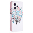 Откидной чехол для Motorola Moto G53 5G / G23 / G13, Wallet, colorful tree, белый