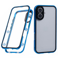 Чехол для iPhone 16, Magnetic Dual Glass, синий