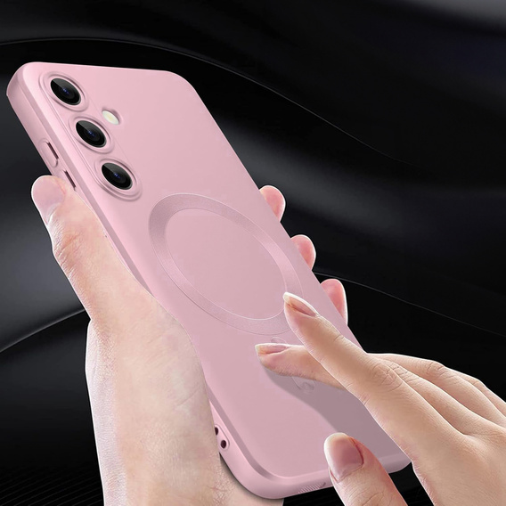 Чехол для Samsung Galaxy A56, ColorMag, для MagSafe, розовый + закаленное стекло 9H