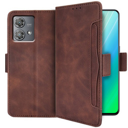 Футляр з клапаном для Motorola Edge 40 Neo, Card Slot, коричневий