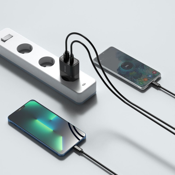 Tech-Protect C30W QC3.0 Универсальное зарядное устройство USB-A USB-C, Black