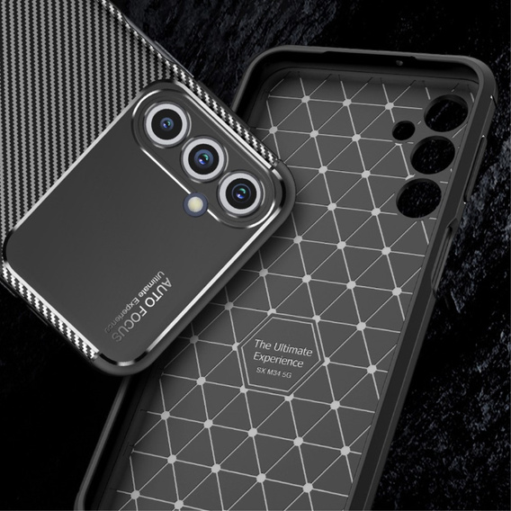 Чoхол до Samsung Galaxy M34, Carbon Gel, чорний