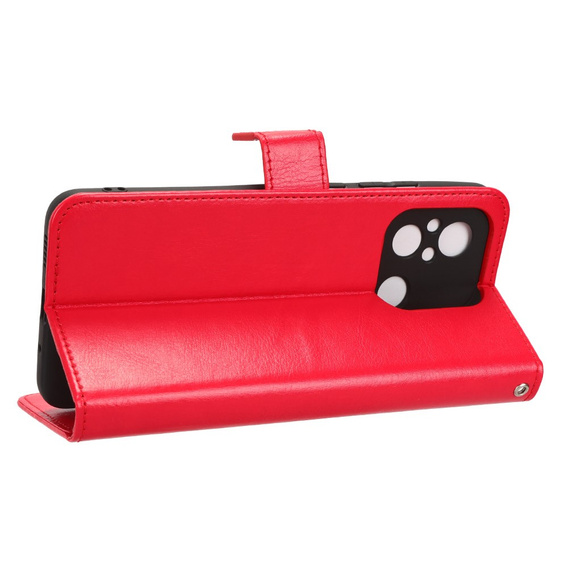 Откидной чехол для Xiaomi Redmi 12C, Crazy Horse Wallet, красный
