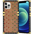 Чехол Suitcase до iPhone 12/12 Pro, Hearts Ring, Glitter Gold