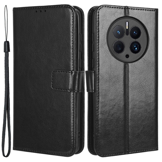 Футляр з клапаном для Huawei Mate 50 Pro 4G, Crazy Horse Wallet, чорний