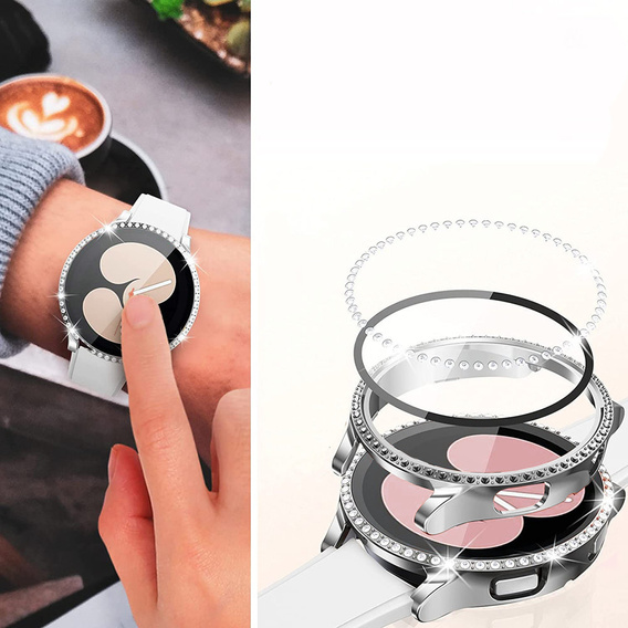 2в1 чохол та захисне скло для годинника Samsung Galaxy Watch 5 44mm, Silver