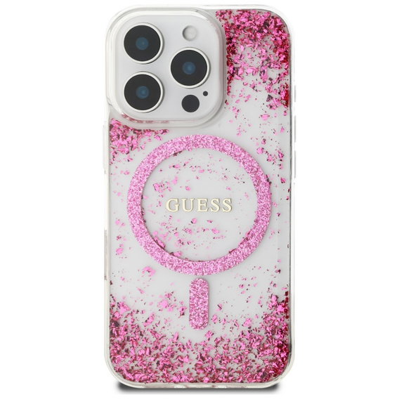Чехол GUESS Resin Bottom Glitter MagSafe для iPhone 16 Pro Max