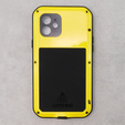 Чехол Love Mei до iPhone 12, armored with glass, жёлтый