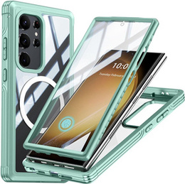 Чoхол до Samsung Galaxy S24 Ultra, Shockproof, з плівкою на екран, для MagSafe, зелений