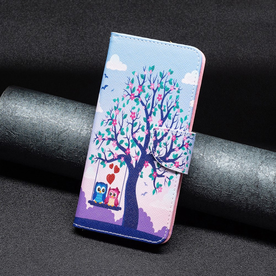 Откидной чехол для Xiaomi 13 Lite, Wallet, tree & owls, синий