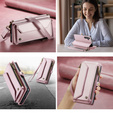 Чохол CASEME для Samsung Galaxy S25 FE, RFID Leather Wallet з плечовим ременем, рожевий