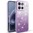 Чехол для Motorola Moto G86 5G, Glitter Flower, фиолетовый