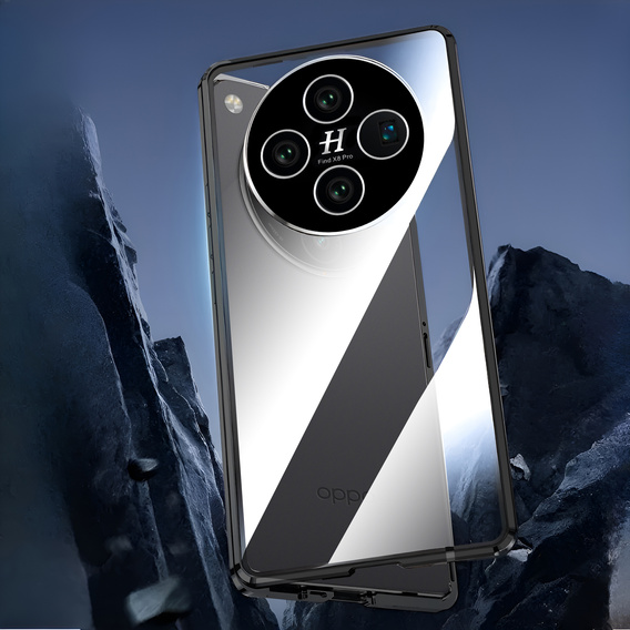 Чохол для Oppo Find X8 Pro, Magnetic Dual Glass, чорний