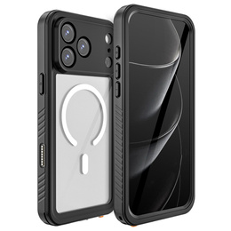 Чохол Redpepper для iPhone 17 Pro Max, водонепроникний IP68, для MagSafe, прозорий з чорними боками