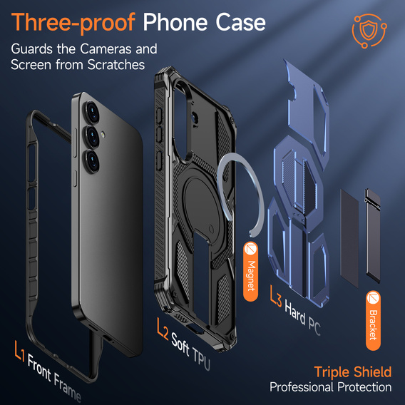 Захисний чохол із підставкою, сумісний із MagSafe, для Samsung Galaxy S25 FE