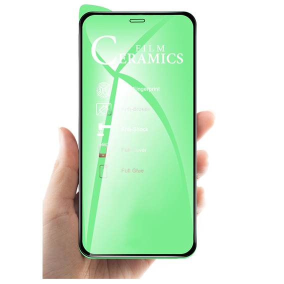 Гібридне скло Full Glue Ceramic до iPhone 12 / 12 Pro, Black
