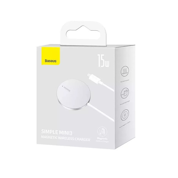 Беспроводное индуктивное зарядное устройство Tech-Protect QI15W-S1 3in1 MagSafe, White