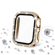 2в1 чехол и защитное стекло для часов Apple Watch 4/5/6/SE 44mm, Gold