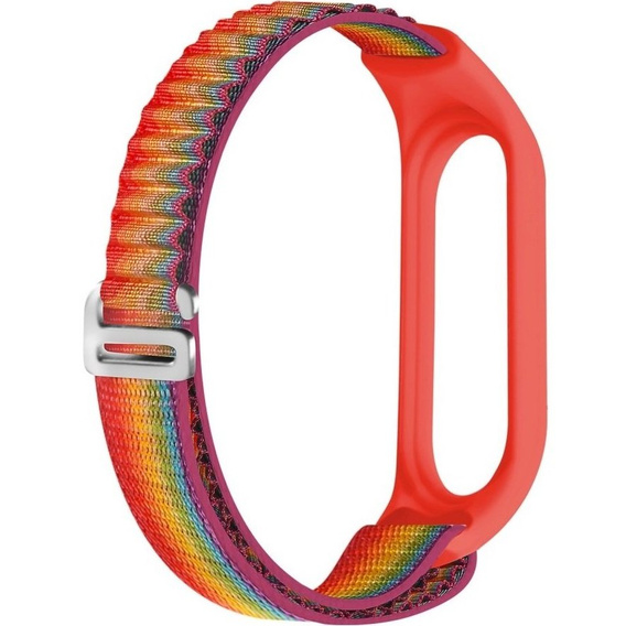 Нейлоновий ремінець до Xiaomi Mi Band 3/4/5/6/7/7 NFC, Colorful / Red