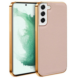 Чехол до Samsung Galaxy S22+ Plus, Cowhide Leather, розовый