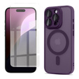 Чехол для iPhone 16 Pro Max, для MagSafe, ERBORD Matt Case, тёмно-фиолетовый + стекло для экрана