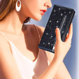 Чохол-книжка для Samsung Galaxy S24 Ultra, Wallet Zipper Pocket Glittery, чорний