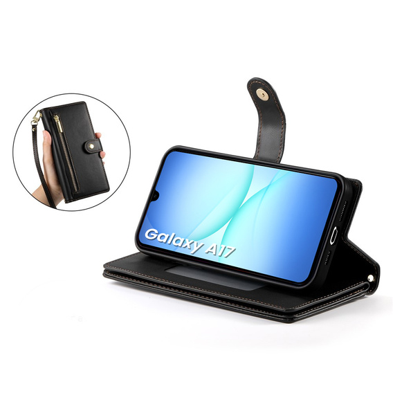 Фліп-чохол на блискавці Wallet Zipper Pocket для Samsung Galaxy A17 5G, Wallet Zipper Pocket, чорний