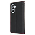 Чохол-книжка для Samsung Galaxy S24 FE, Litchi Skin Grain, чорний