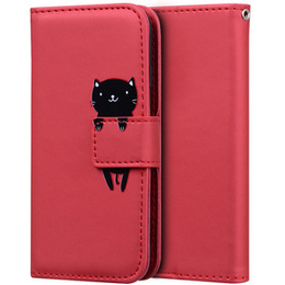 Чехол Wallet до Motorola Moto G10/G30, Cat, Red