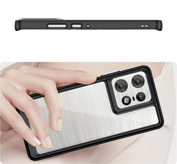 Чехол до Motorola Edge 50 Pro, Fusion Hybrid, чёрный