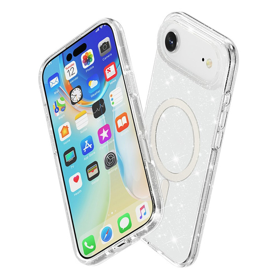 Чехол для iPhone Air, для MagSafe, глиттер, прозрачный
