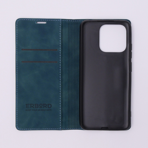 Чехол для Xiaomi Redmi 12C, ERBORD Vintage, бумажник с клапаном, синий