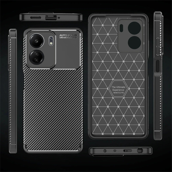 Чехол до Xiaomi Redmi 13C / Poco C65, Carbon Gel, чёрный