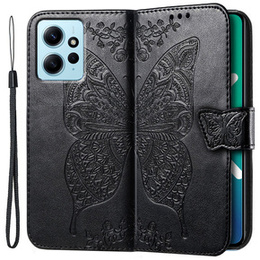 Чохол-книжка для Xiaomi Redmi Note 12 4G, Butterfly, чорний