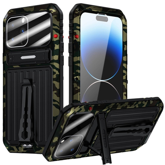 Бронированный чехол для iPhone 14 Pro, Metal Hybrid, камуфляж